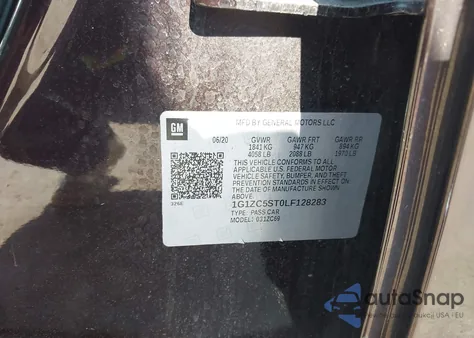 2020 Chevrolet Malibu Ls z USA, uszkodzony, nr VIN 1G1ZC5ST0LF128283